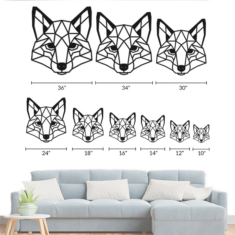 Geometric Fox Metal Wall Art for Home Decor