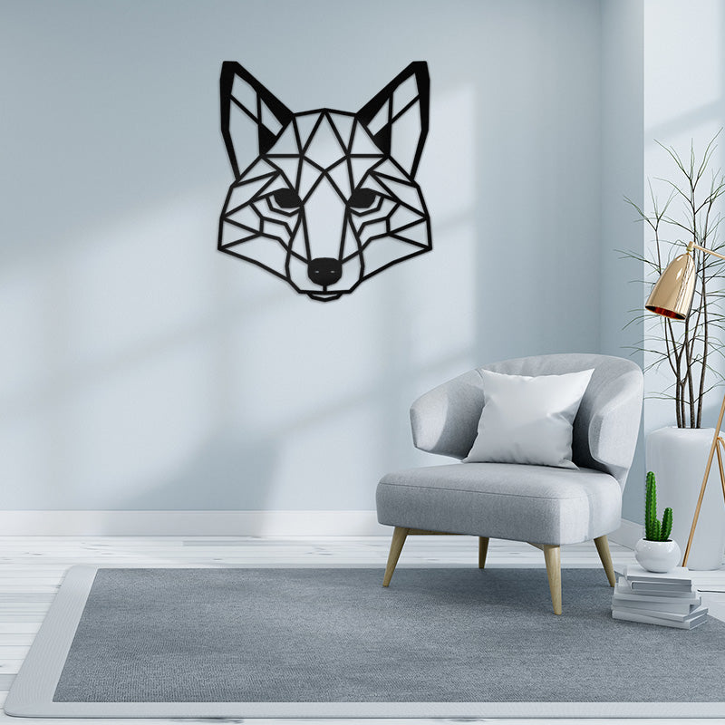 Geometric Fox Metal Wall Art for Home Decor