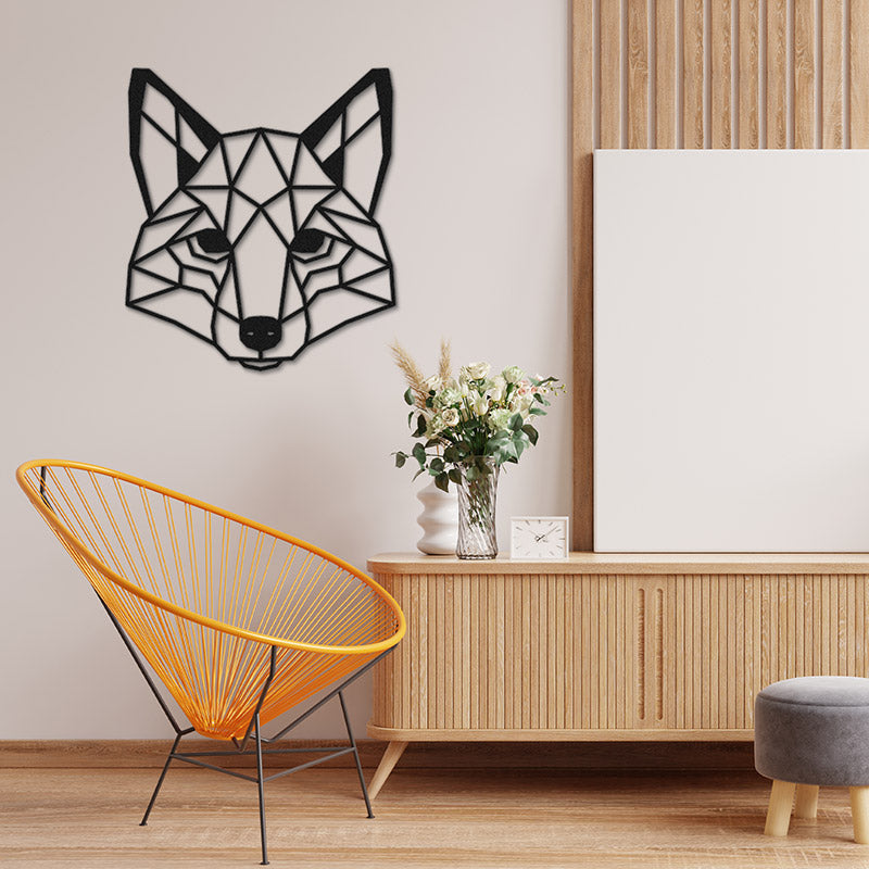 Geometric Fox Metal Wall Art for Home Decor