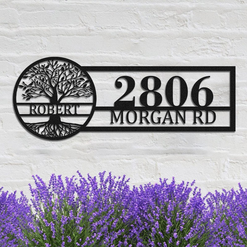 Metal House Number Sign | Tree of Life Address Sign | Modern Address | Art Decor Address Sign | Metal Address Sign order | Address Plaque