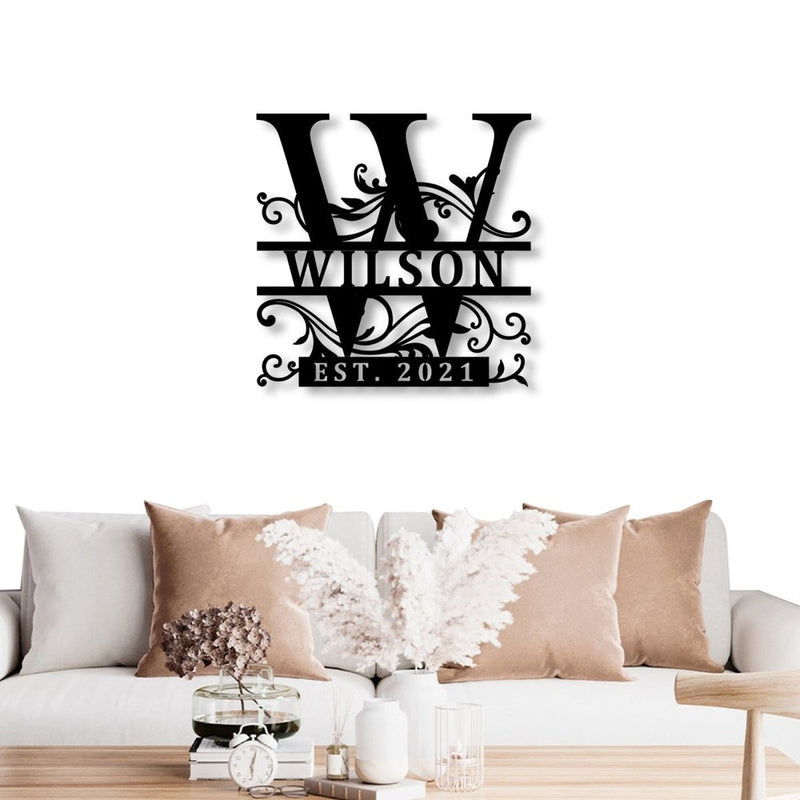 Custom Monogram Metal Sign