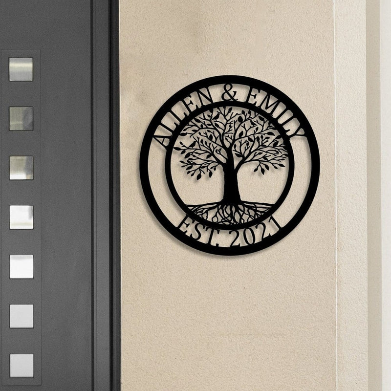 Customised Metal 2024 Tree of life Sign, Monogram tree of life, House Sign