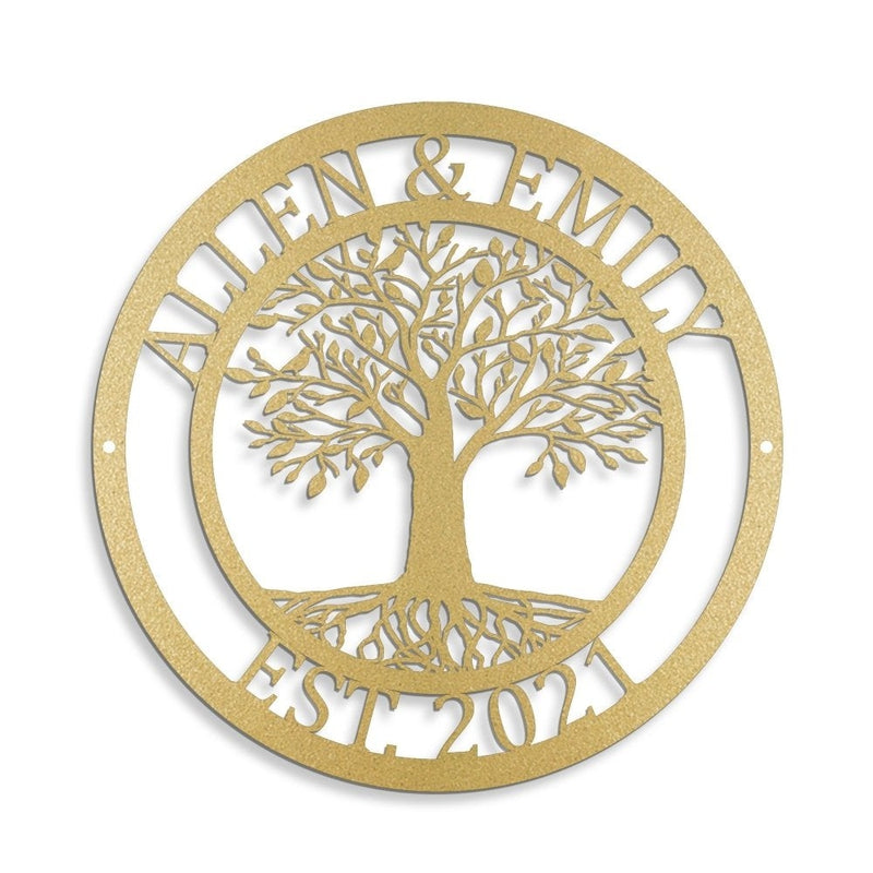  YTDESIGN Personalized Tree of Life Metal Sign Family