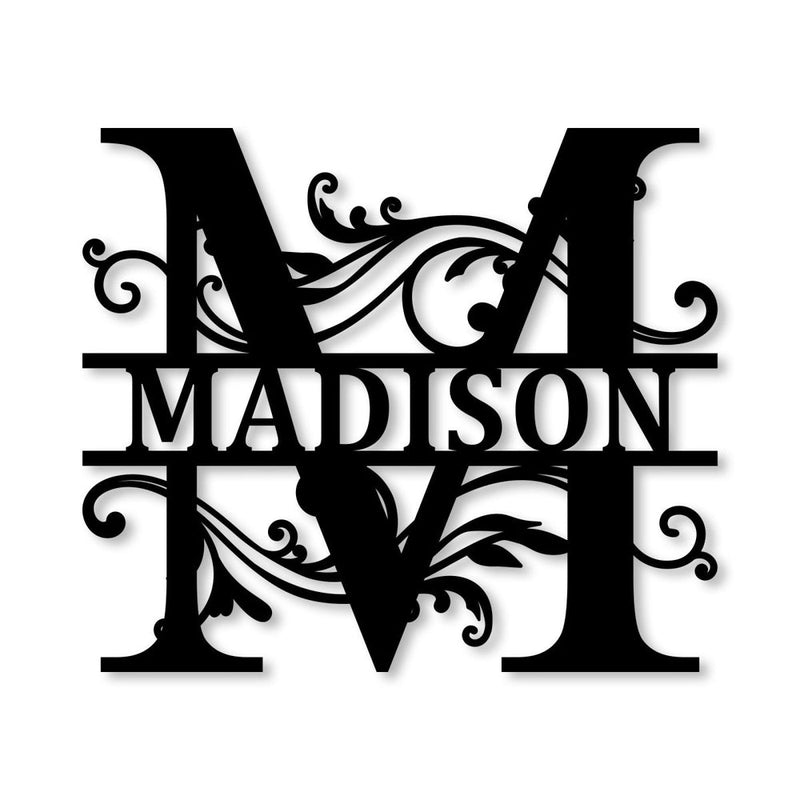 Personalized Elaborate Monogram with Date and Letter Metal Art